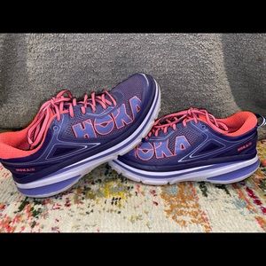 Purple & Pink Bondi 4 Hoka shoes